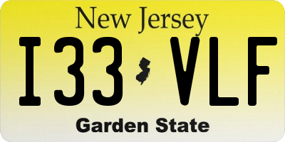 NJ license plate I33VLF