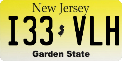 NJ license plate I33VLH
