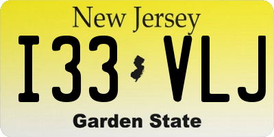 NJ license plate I33VLJ