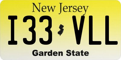 NJ license plate I33VLL