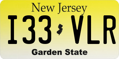 NJ license plate I33VLR