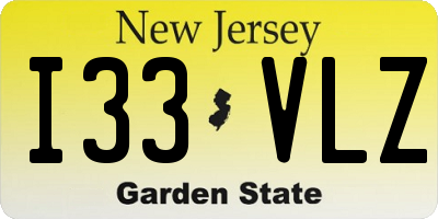 NJ license plate I33VLZ