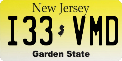 NJ license plate I33VMD