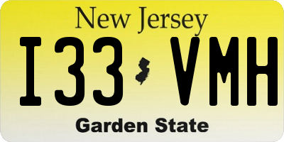 NJ license plate I33VMH