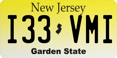 NJ license plate I33VMI