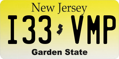 NJ license plate I33VMP