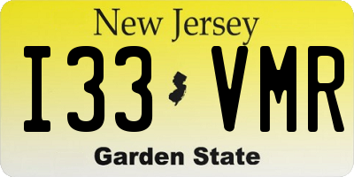 NJ license plate I33VMR