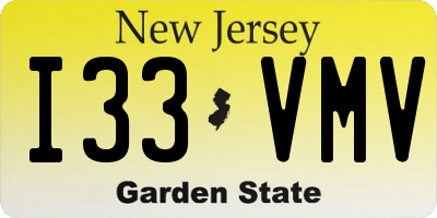 NJ license plate I33VMV