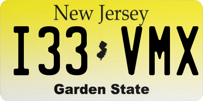 NJ license plate I33VMX