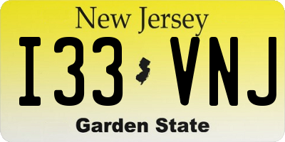 NJ license plate I33VNJ