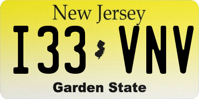NJ license plate I33VNV