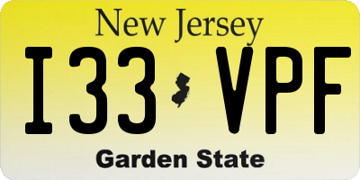 NJ license plate I33VPF