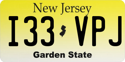 NJ license plate I33VPJ