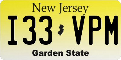 NJ license plate I33VPM