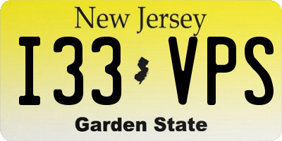 NJ license plate I33VPS