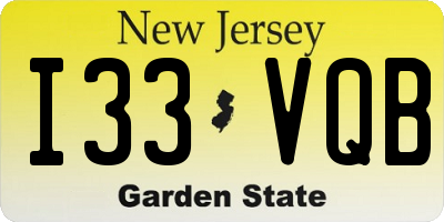 NJ license plate I33VQB