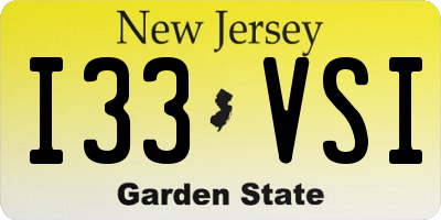 NJ license plate I33VSI