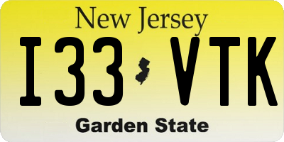 NJ license plate I33VTK