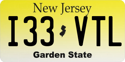 NJ license plate I33VTL