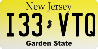 NJ license plate I33VTQ
