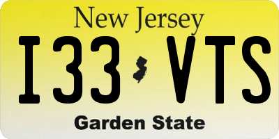 NJ license plate I33VTS