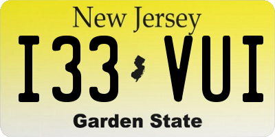 NJ license plate I33VUI
