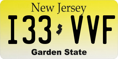 NJ license plate I33VVF