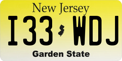 NJ license plate I33WDJ