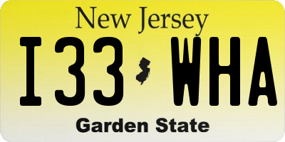 NJ license plate I33WHA