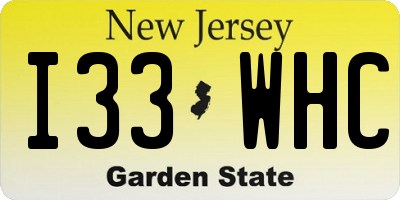NJ license plate I33WHC