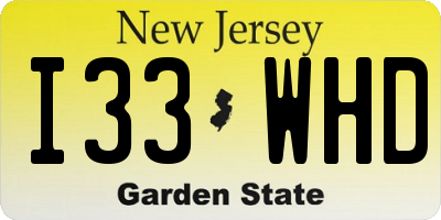 NJ license plate I33WHD