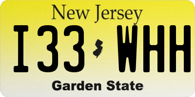 NJ license plate I33WHH