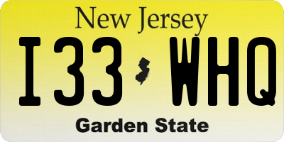 NJ license plate I33WHQ