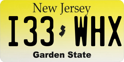 NJ license plate I33WHX