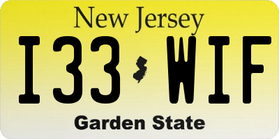 NJ license plate I33WIF