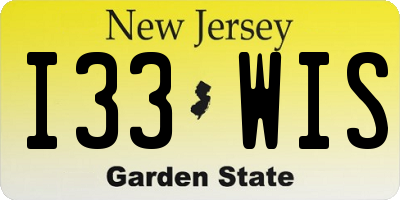 NJ license plate I33WIS