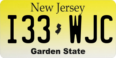 NJ license plate I33WJC