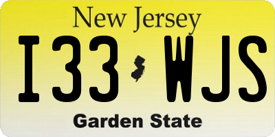 NJ license plate I33WJS