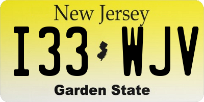 NJ license plate I33WJV