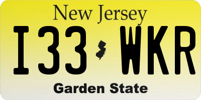 NJ license plate I33WKR