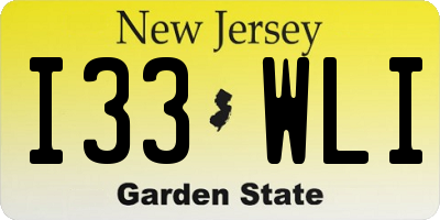 NJ license plate I33WLI
