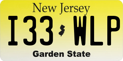 NJ license plate I33WLP