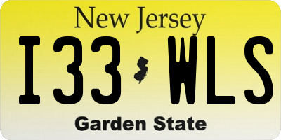 NJ license plate I33WLS