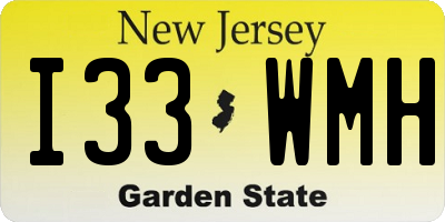NJ license plate I33WMH