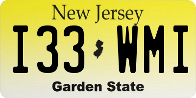 NJ license plate I33WMI
