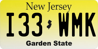 NJ license plate I33WMK