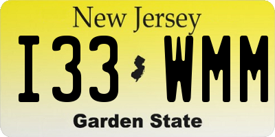 NJ license plate I33WMM