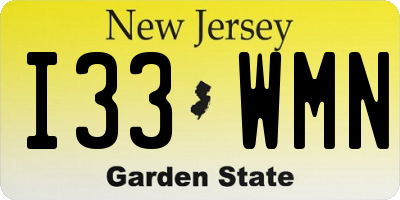 NJ license plate I33WMN