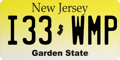 NJ license plate I33WMP