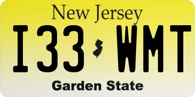 NJ license plate I33WMT
